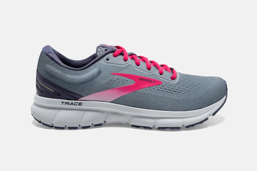 Brooks Trace Road Running Shoes Womens Grey/Pink 269081-YDB